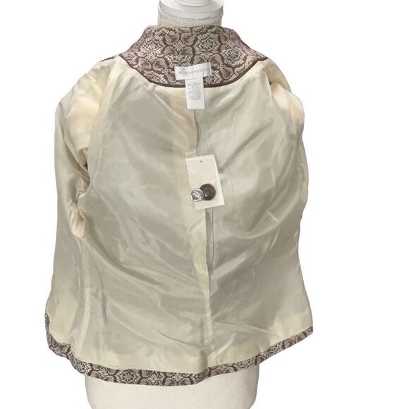 Worthington Gold White Geometric Pattern Short Blazer Jacket Women’s Size 4 - Picture 4 of 5